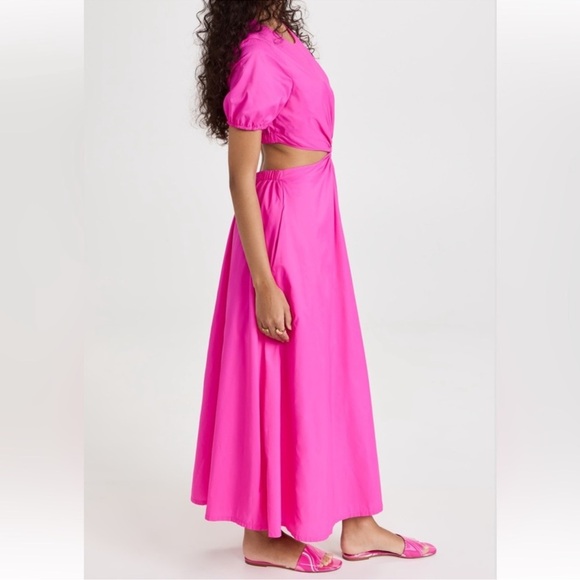 NEW Staud Calypso Cutout maxi Dress Bougainvillea Pink sz XL - Picture 4 of 10